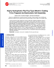 Highly Hydrophobic Flip-Flop-Type Ultrathin Coating Films Prepared via Electrostatic Self-Assembly