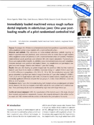 Immediately loaded machined versus rough surface dental implants in edentulous jaws: One-year postloading results of a pilot randomised controlled trial